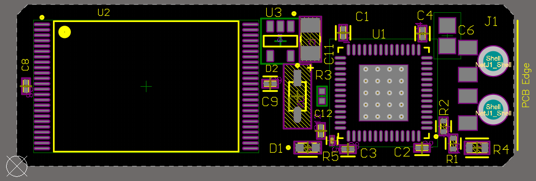 Fig. 40 - Component placement on the top layer of the PCB 