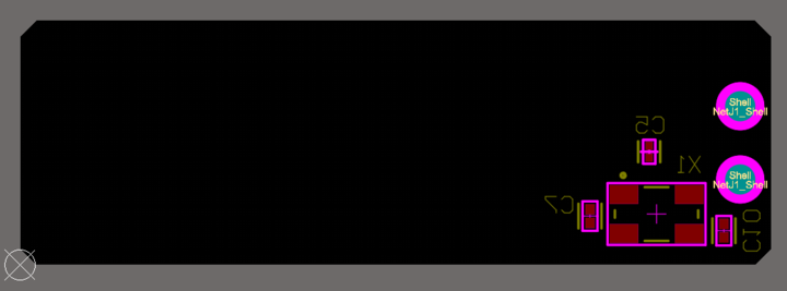 Fig. 41 - Component placement on the bottom layer of the PCB 