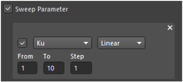 Fig. 20 - Sweep Parameter settings