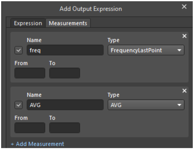 Fig. 25 - Measurements settings