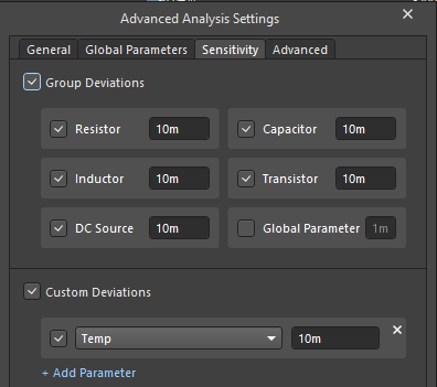 Fig. 33 - Sensitivity  settings