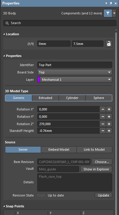 Fig.52 - Placed  the first part of 3D model with location properties